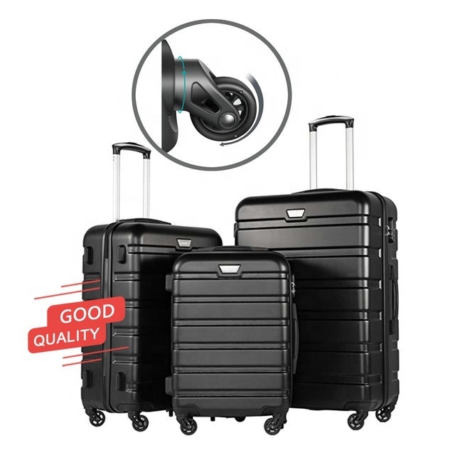 Hot Selling Popular with Spinner Wheels Hard Trolley Suitcases Durable Plastic Luggage 3pcs Set Trolley Cases