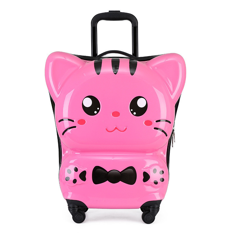 Cartoon Universal Wheel Kids Suitcase 20 Inch Outdoor Suitcase Cute Cat Student Trolley Case