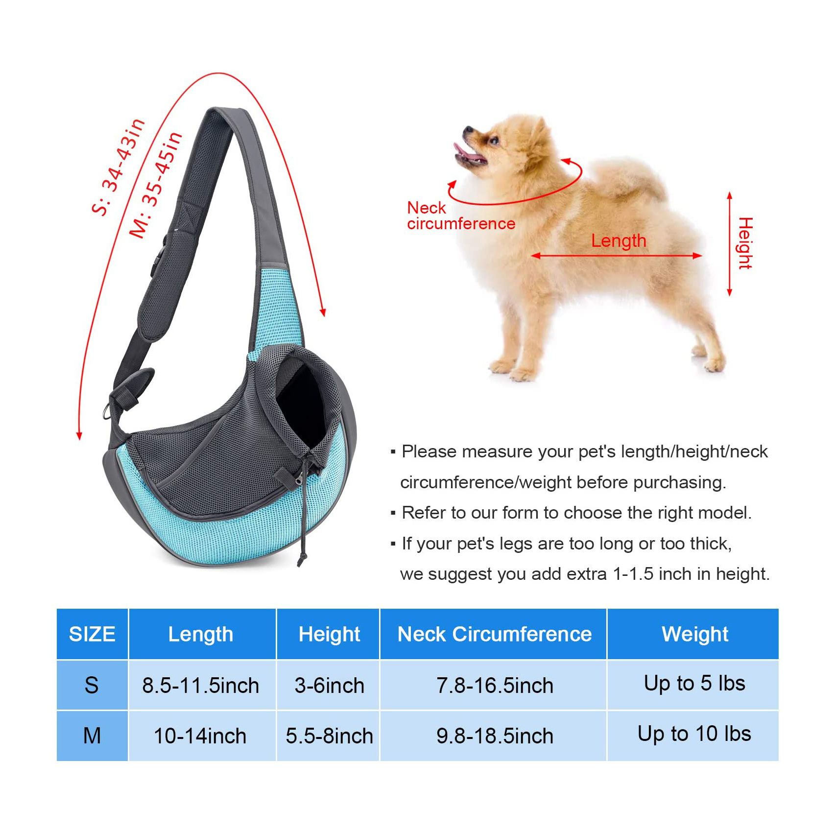 Pet Sling Carrier Adjustable Strap Pet Front Chest Bag Pet Travel Bag For Small Cats Dogs Bunny Outdoor Travel Hiking Camping