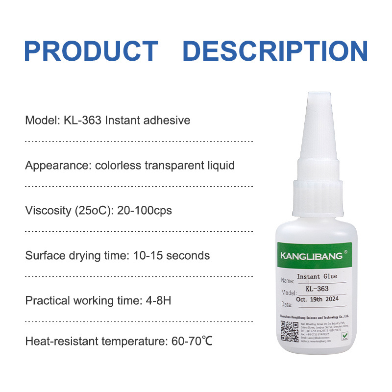 Kanglibang Industrial Grade Cyanoacrylate Acrylic Glue - Multi-Purpose, Rapid Dry, Superior Strength Quick Fix Instant Adhesive