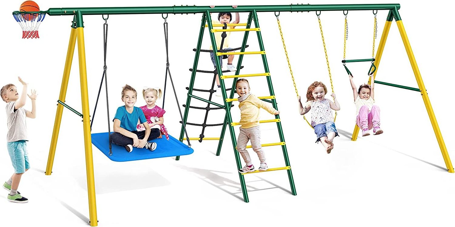 Iunnds Safe high quality customised Outdoor Playground Swing for Kids Available in different Colors