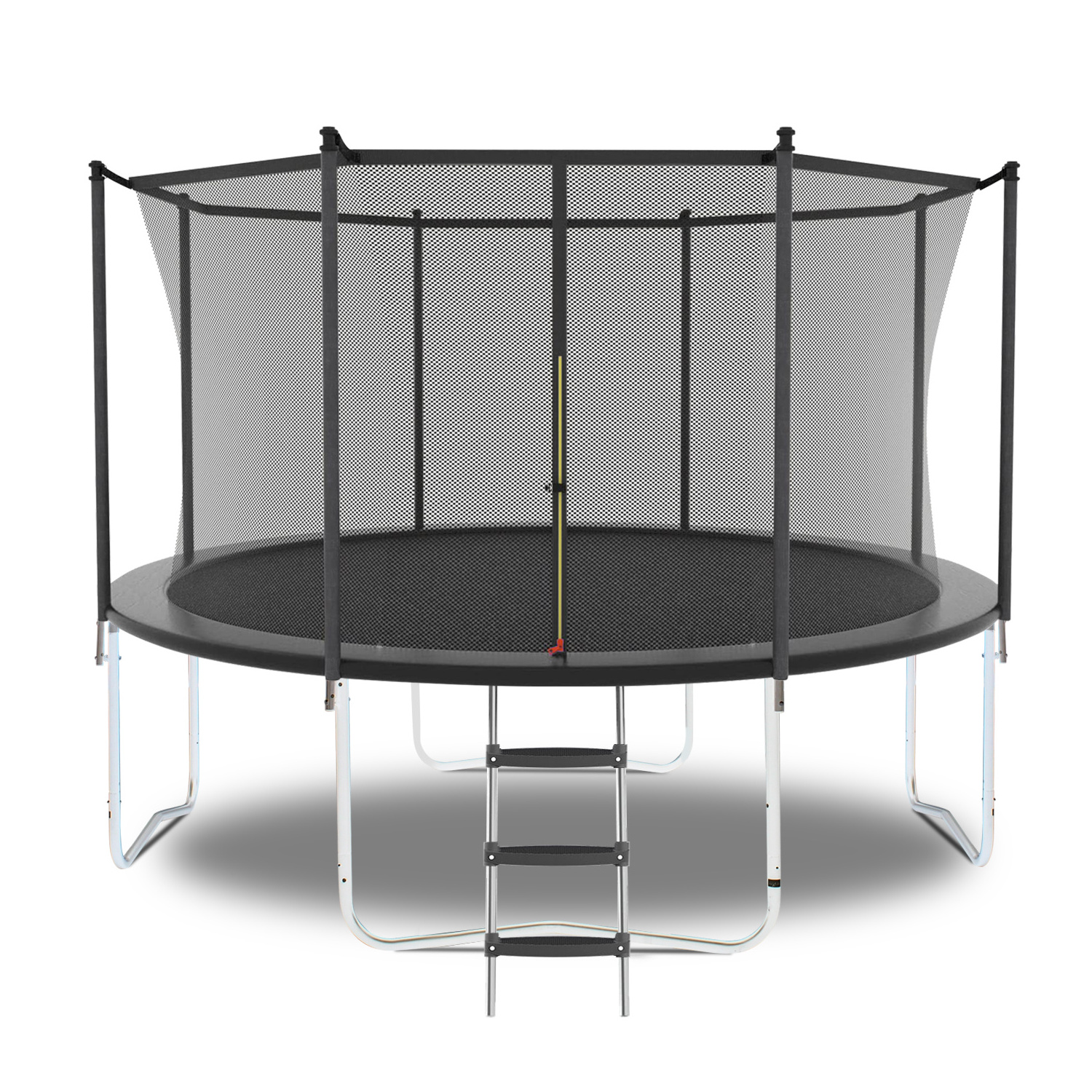 6-16FT Jump Recreational Trampoline with Enclosure Net & Ladder-Metal Trampolines