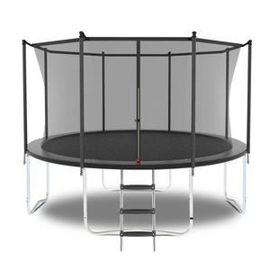 6-16FT Jump Recreational Trampoline with Enclosure Net & Ladder-Metal Trampolines