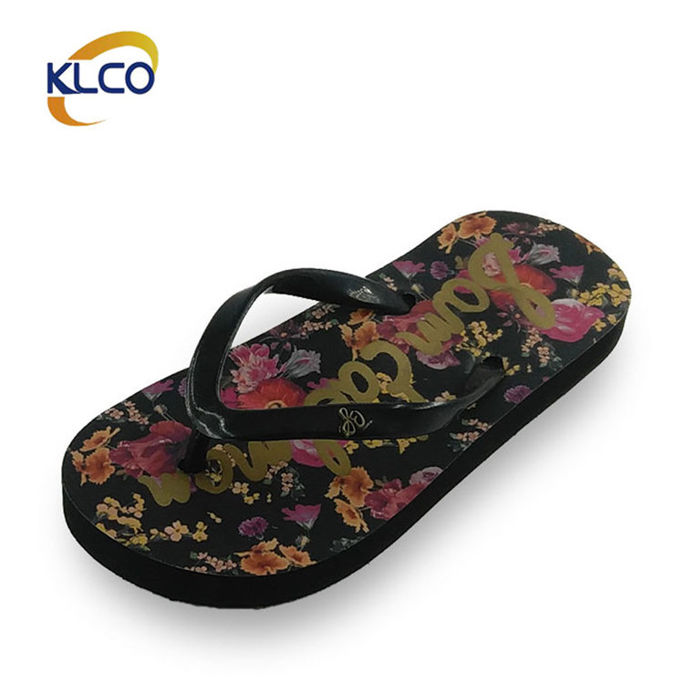 2022 custom floral printing sandals children cheap shoes wholesale girl's rubber flip flops slippers