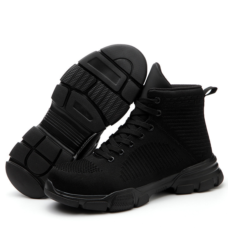 2022 New Design Fly-woven Mesh Breathable Anti Slip Comfortable boots  Work Lightweight Safety Shoes