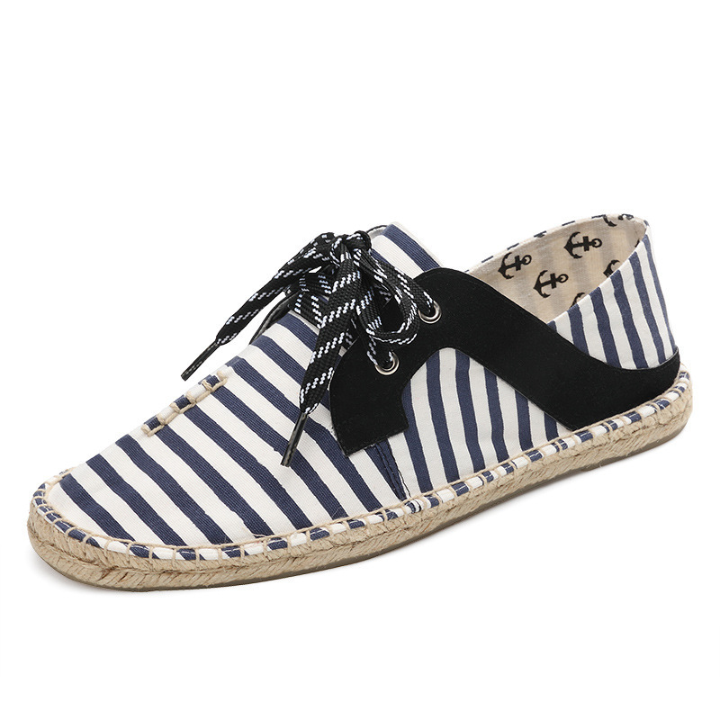 Wholesale Custom Logo Classical Canvas Shoes Casual Men Espadrilles With Comfortable Insole