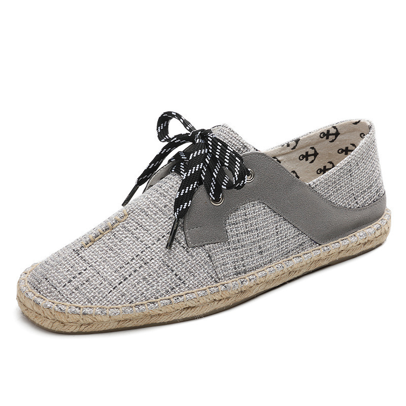 Wholesale Custom Logo Classical Canvas Shoes Casual Men Espadrilles With Comfortable Insole