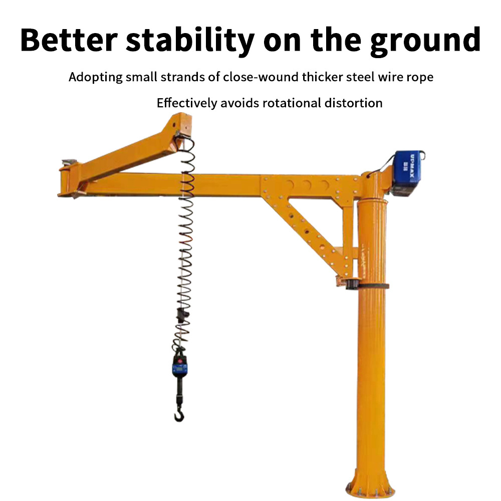 Folding jib cranes 0.5 tonne workshop stationary small space-swinging jib cranes with zero-gravity hoists e boom crane