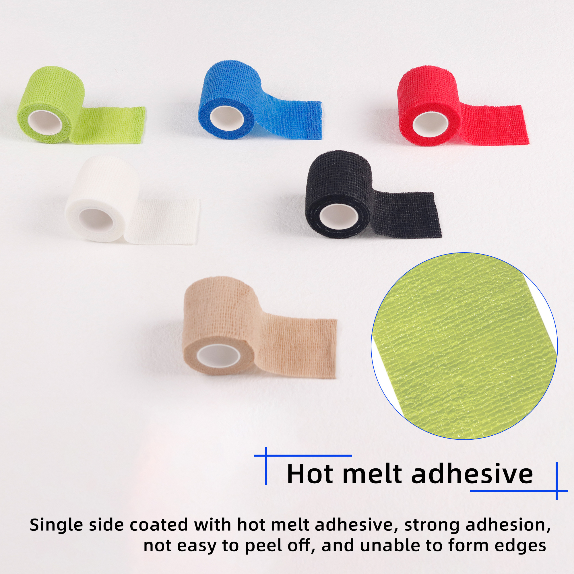 Wholesale Non Woven Sterile Flexible Fabric Hydrocollic Self-Adhesive Bandages Wrap Tattoo Grip Camo Cohesive Bandage