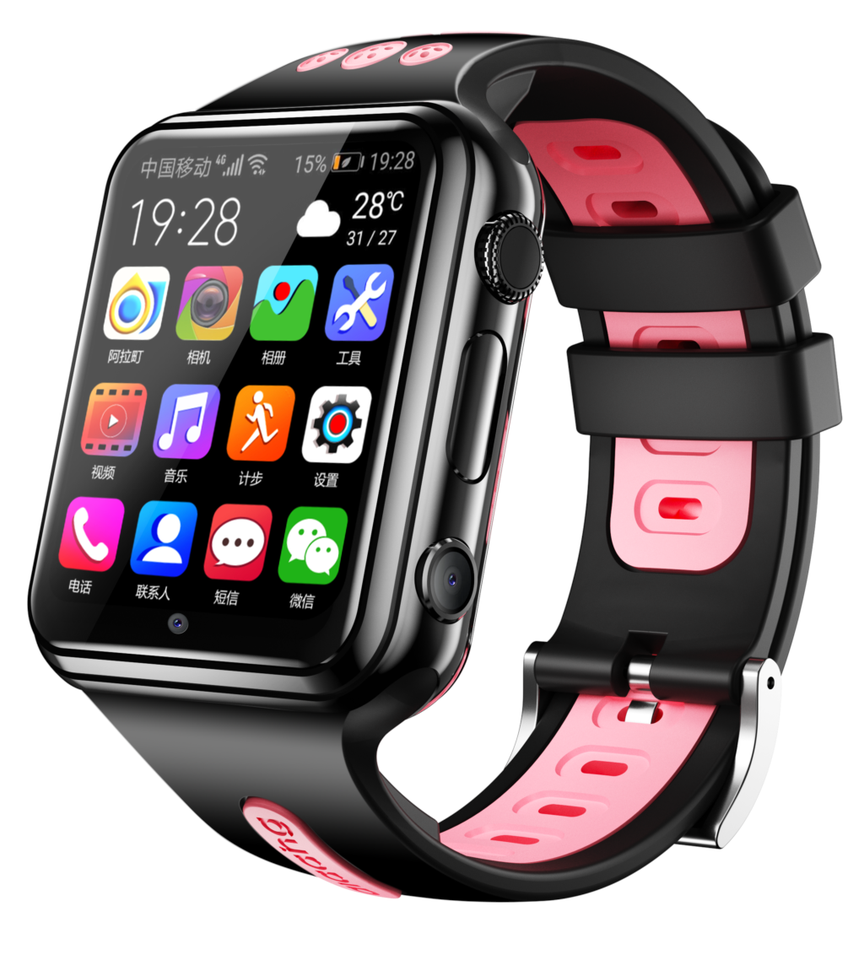 Free APP download LBS WIF GPS live location tracker children study helper 4G luxury smart watch with gps tracker