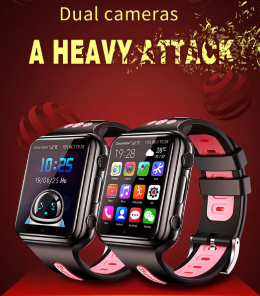 Free APP download LBS WIF GPS live location tracker children study helper 4G luxury smart watch with gps tracker