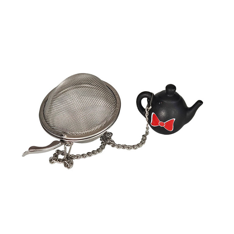 Home kitchen gadgets strainer filter set stainless steel tea ball infuser with teapot pendant