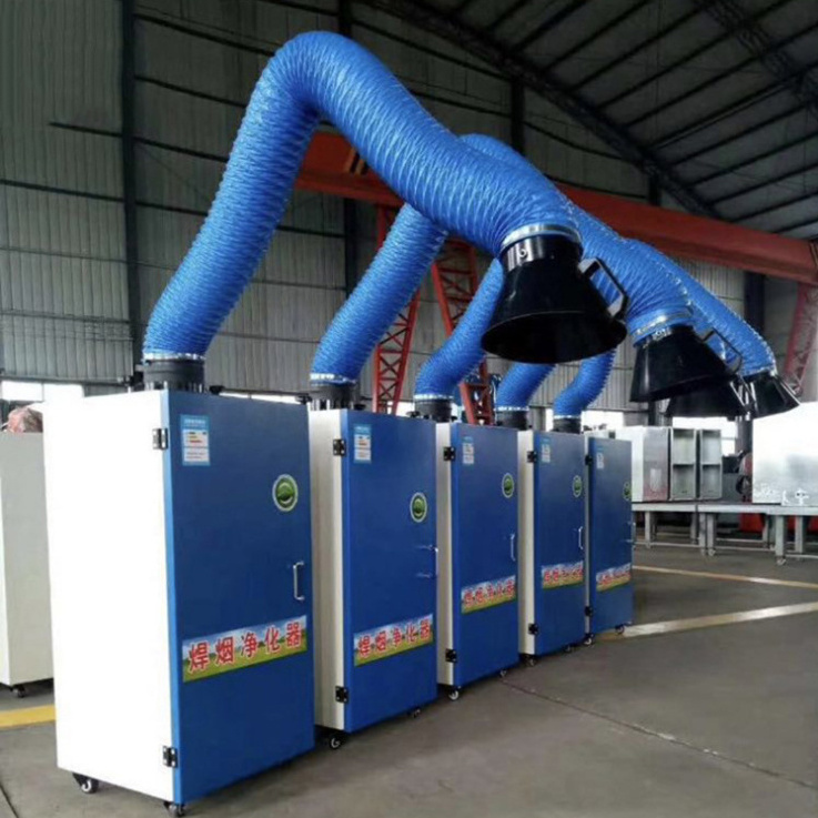 Industrial mobile welding fume collector extractor