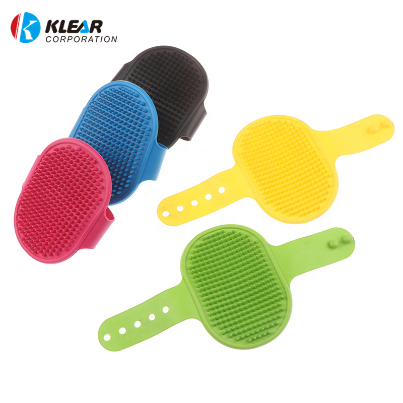 Pet Grooming Product Dog Cat Shower Gadgets Massage Grooming Brush with Adjustable Ring Handle