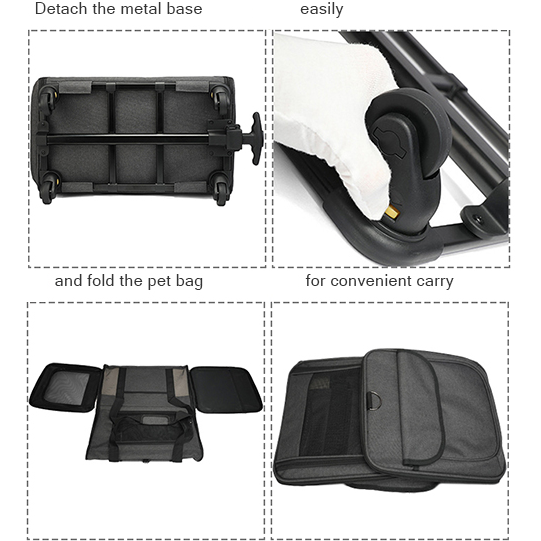 Airline Approved Pet Carrier with Detachable Wheels Pet Travel Trolley Bag Pet Travel Rolling Carrier