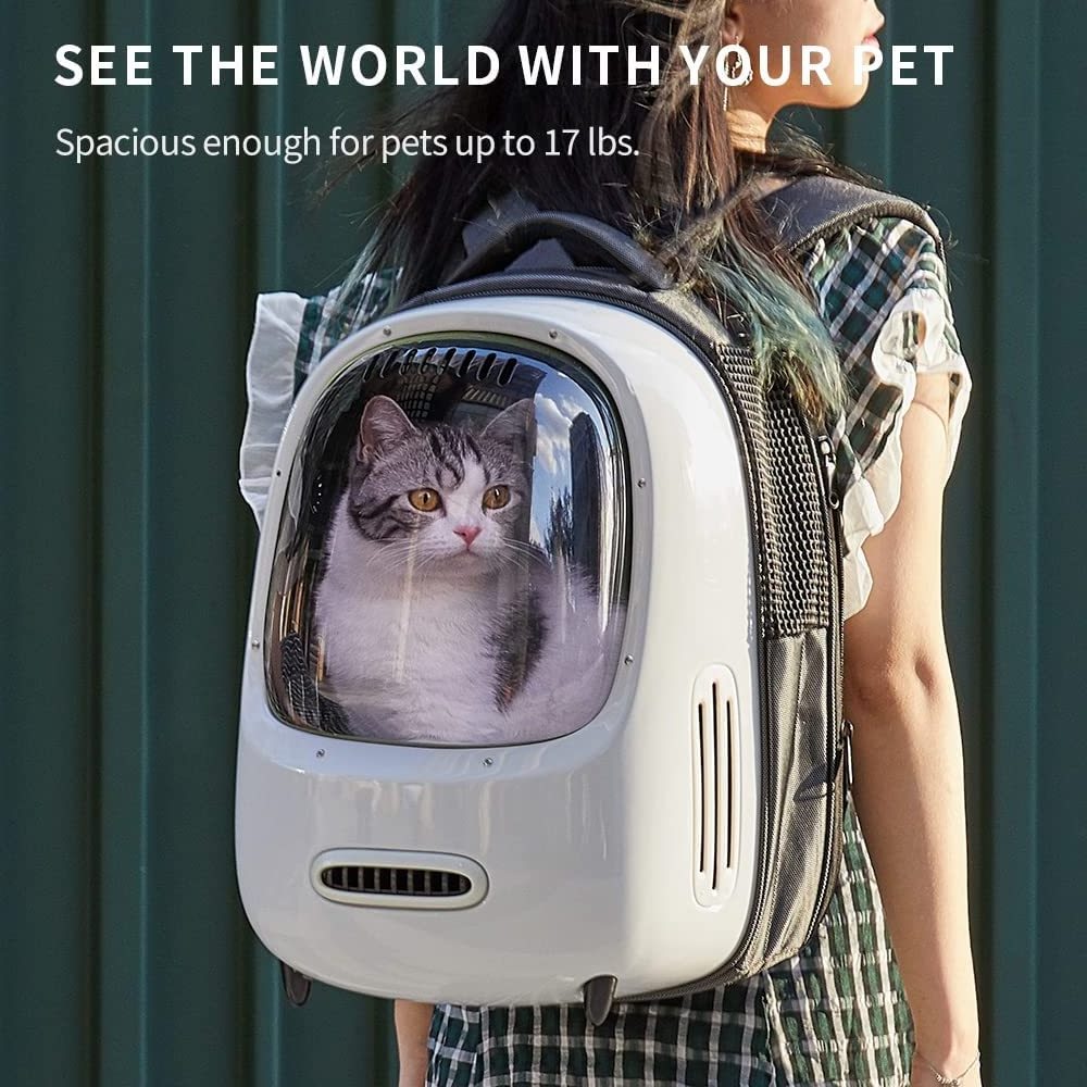 Light Comfortable Cat Dog Backpack Bag Ventilated Cat Backpack Carrier With Inbuilt Fan