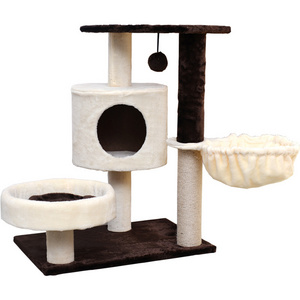 Wholesale Pet Product Cat Scratching Post Climbing Tree with Hammock for Large Cat