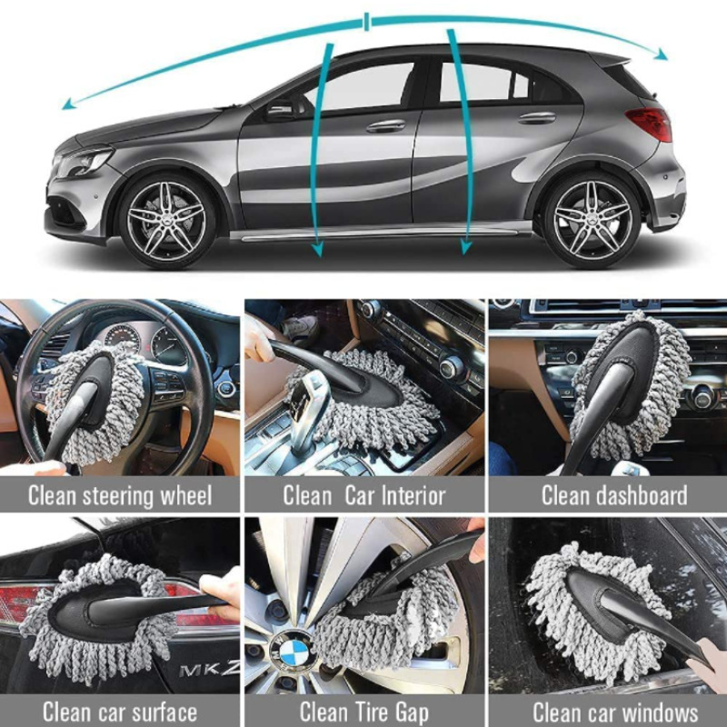 9pcs Car Beauty Cleaning Tool Kit Interior Exterior Air Conditioner Wheel Waxing Car Wash Accessories Car Cleaning Brush Kit