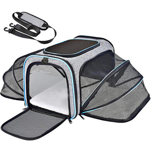 Cat Dog Carrier Airline Approved Expandable Soft-Sided Pet Carrier with Removable Fleece Pad and Pockets