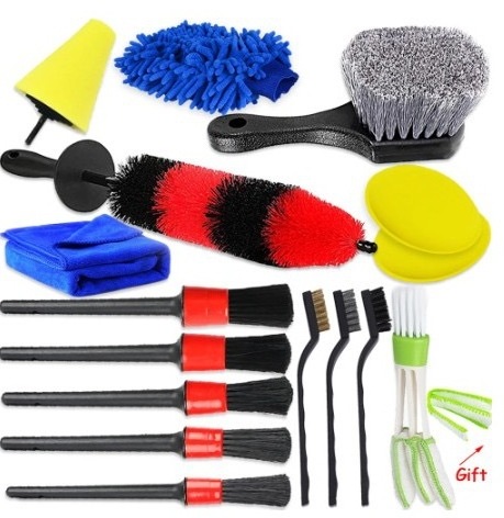 20pcs Car Drill Detailing Brushes Car Wheel Tire Cleaning Brush Set