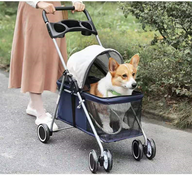 Light Weight Luxury Folding Pet Stroller Dog Strolley 4 Wheel Pet Stroller Carrier Travel