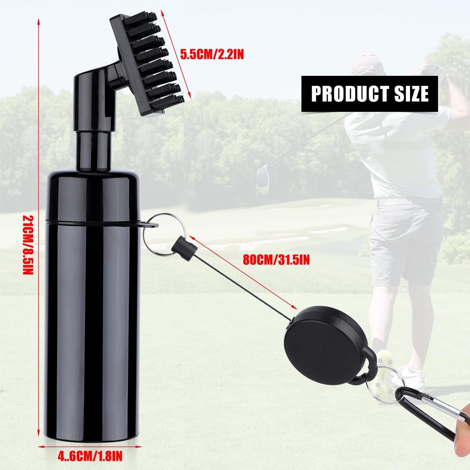 Portable Water Spray Golf Cleaning Tool Microfiber Golf Towel Nylon Golf Club Cleaning Brush