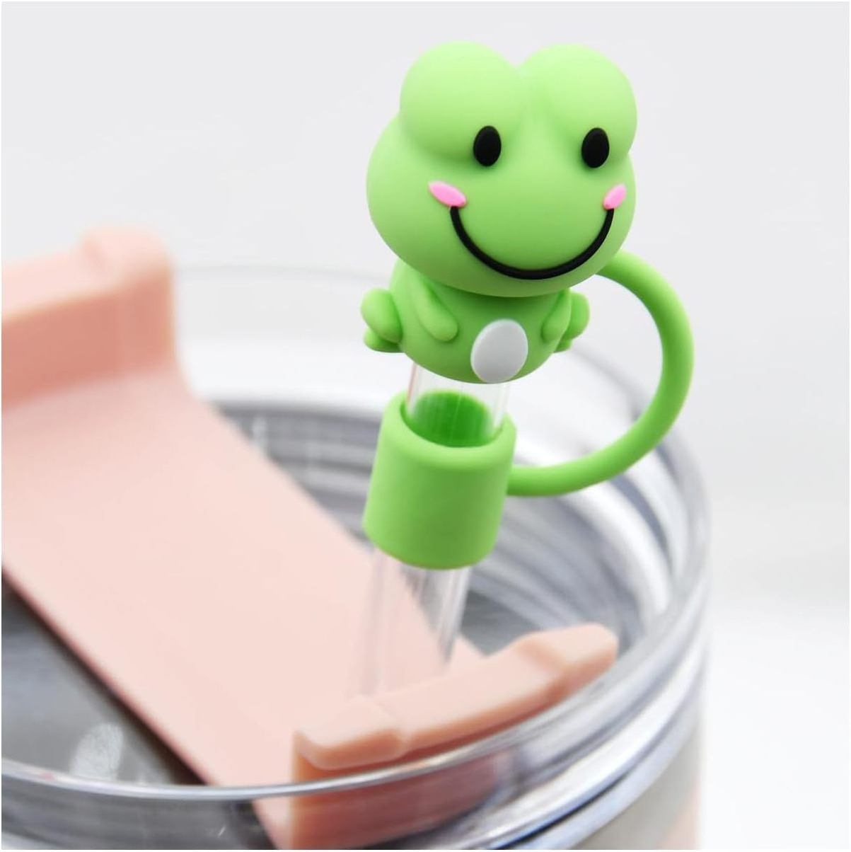 Silicone Straw Topper Compatible with Tumbler with Handle 10mm  Reusable Straw Tips Lids Straw Cover Cap for Stanley Cup