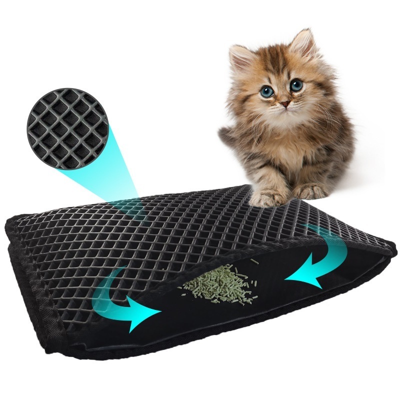 2023 Wholesale Easy Clean Waterproof Double Layer EVA Pet Cat Litter Mat