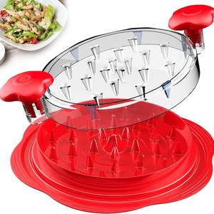 Large Meat Shredder Machine Red Chicken Grinder Chicken Meat Shreder with Brush Silicone Pad Chicken Shredder Tool