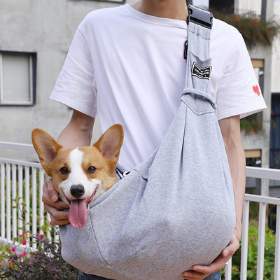 Hands Free Reversible Pet Papoose Bag with Storage Pocket Dog and Cat Sling Carrier