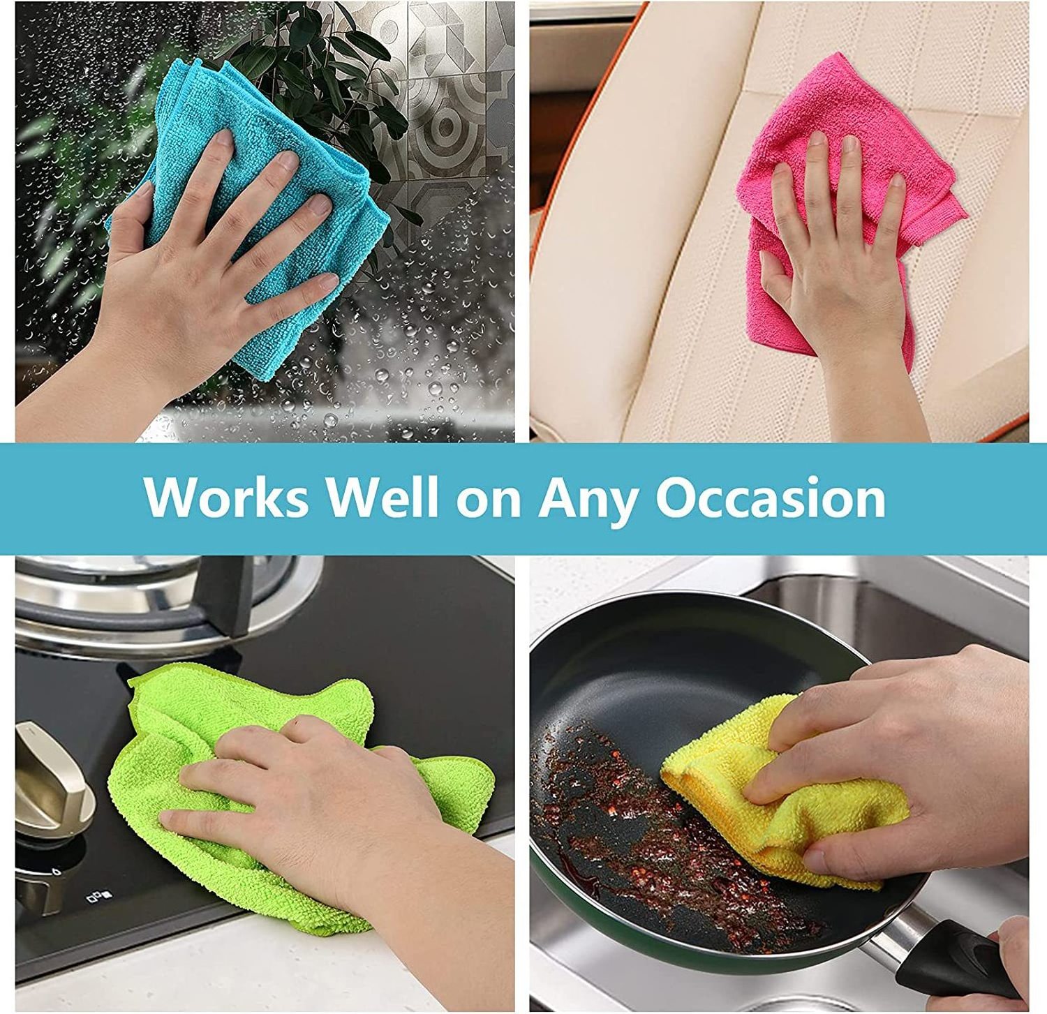 Lint Free Dusting Cloth Soft Absorbent Cleaning Rags Kitchen Towels  All-Purpose Cleaning Towels Microfiber Cleaning Cloths