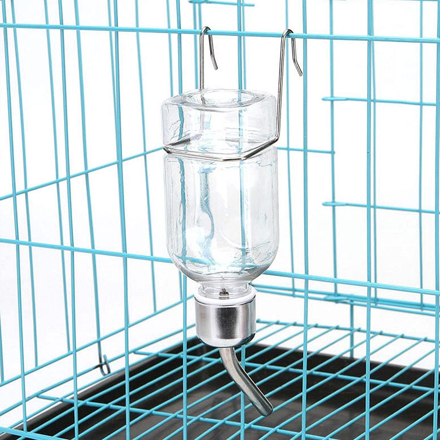 No-Drip Water Bottle Feeder for Guinea Pigs Pet Cages Hanging Water Bottle with Stainless Steel Nozzle