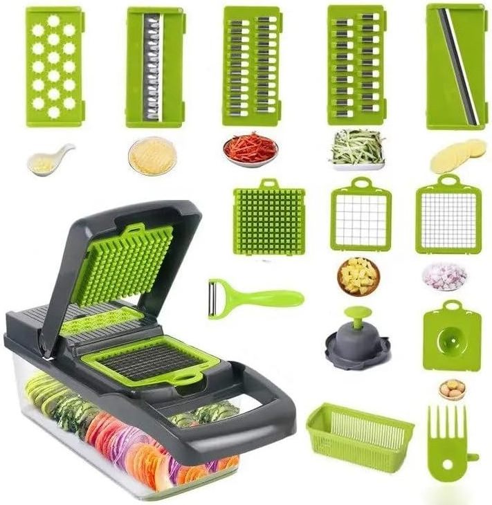 16 in 1 Multifunctional Food Chopper Kitchen Vegetable Slicer Dicer Cutter Pro Onion Chopper Vegetable Chopper With Container