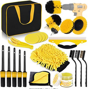 Car Wash Cleaning Tools car cleaning kit Set with Storage Bag Towels Applicator Pads Sponge Wheel Brush kit washing tool kit