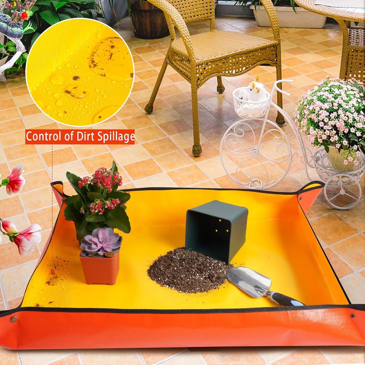 Gardening Tools Soil Mix Control Waterproof Plant RepottingTray Repotting Mat for Indoor Plant Transplanting Repotting Mat