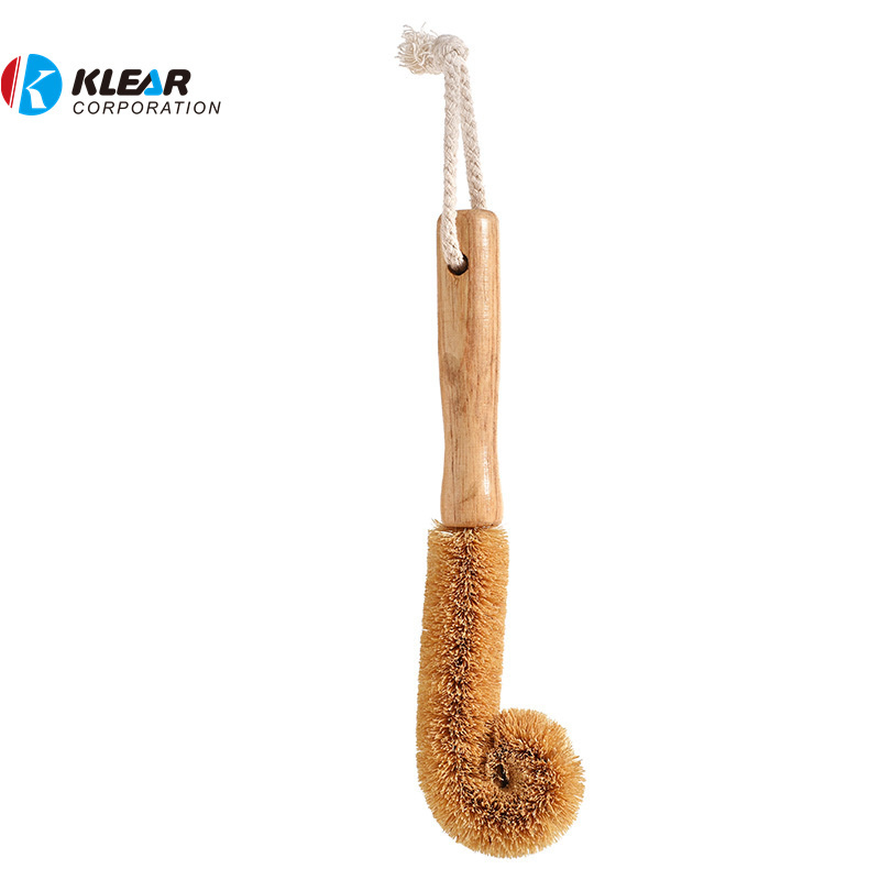 Plant Based Cleaning Brush Set Wood and Coconut Bristle Pan Bottle and Pot Cleaning Brush Kit