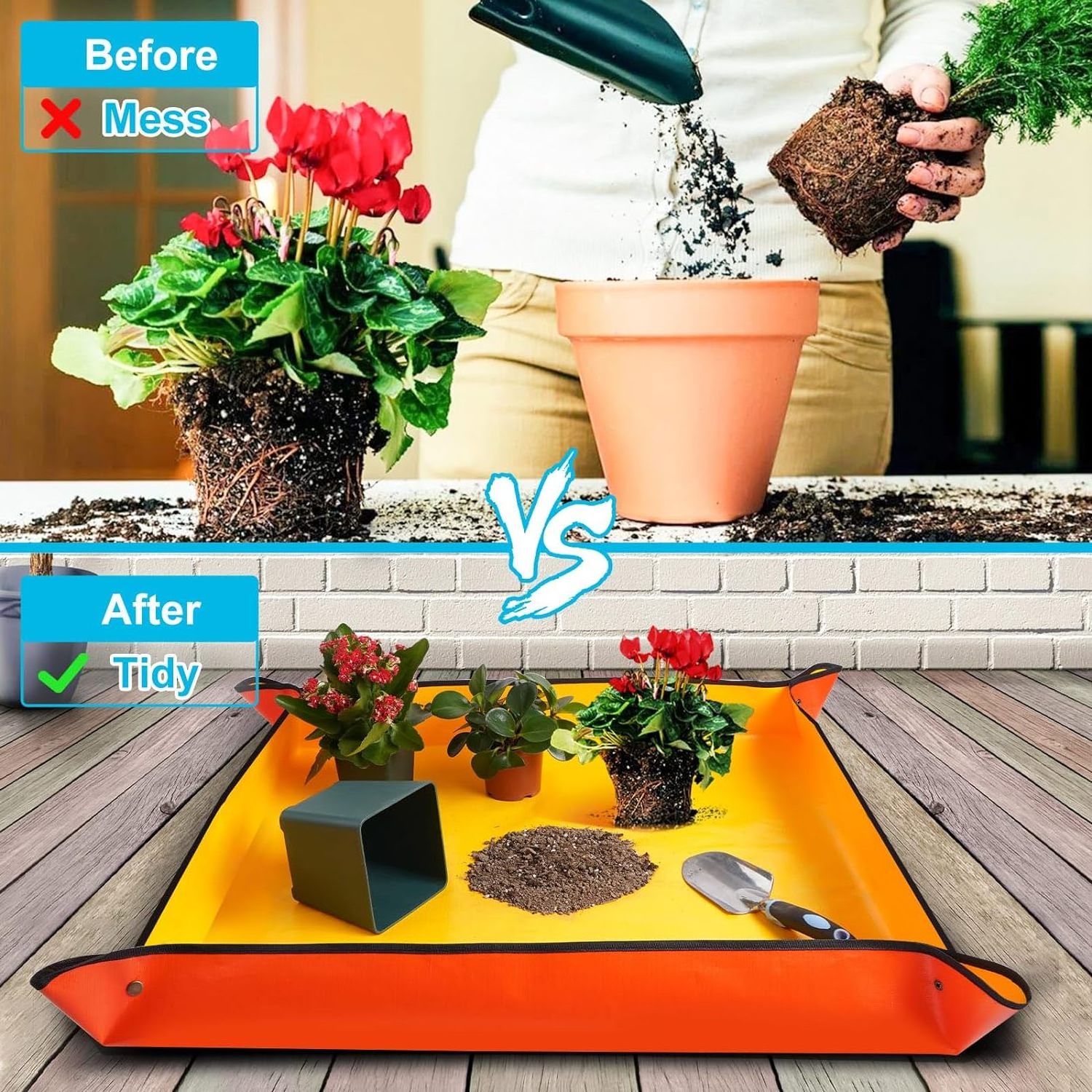 Gardening Tools Soil Mix Control Waterproof Plant RepottingTray Repotting Mat for Indoor Plant Transplanting Repotting Mat