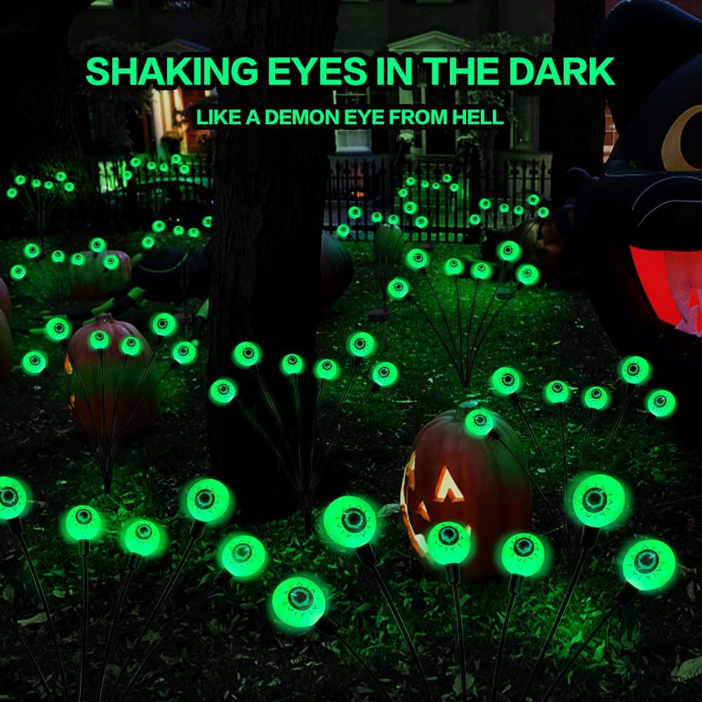 Halloween Outdoor Lighting Decorations Solar Scary Eyeball Lights for Halloween