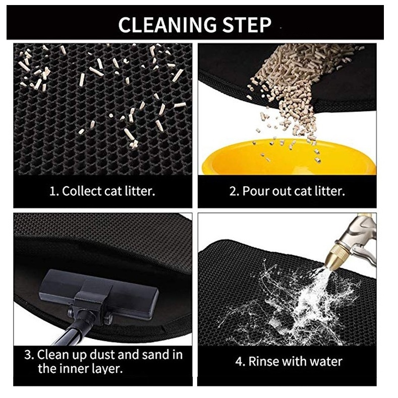 2023 Wholesale Easy Clean Waterproof Double Layer EVA Pet Cat Litter Mat