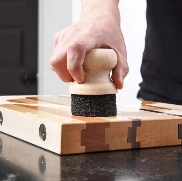 Bamboo Wood Applicator for Mineral Oil on Wooden Butcher Blocks Bamboo and Utensils Cutting Board Oil Wax Applicator