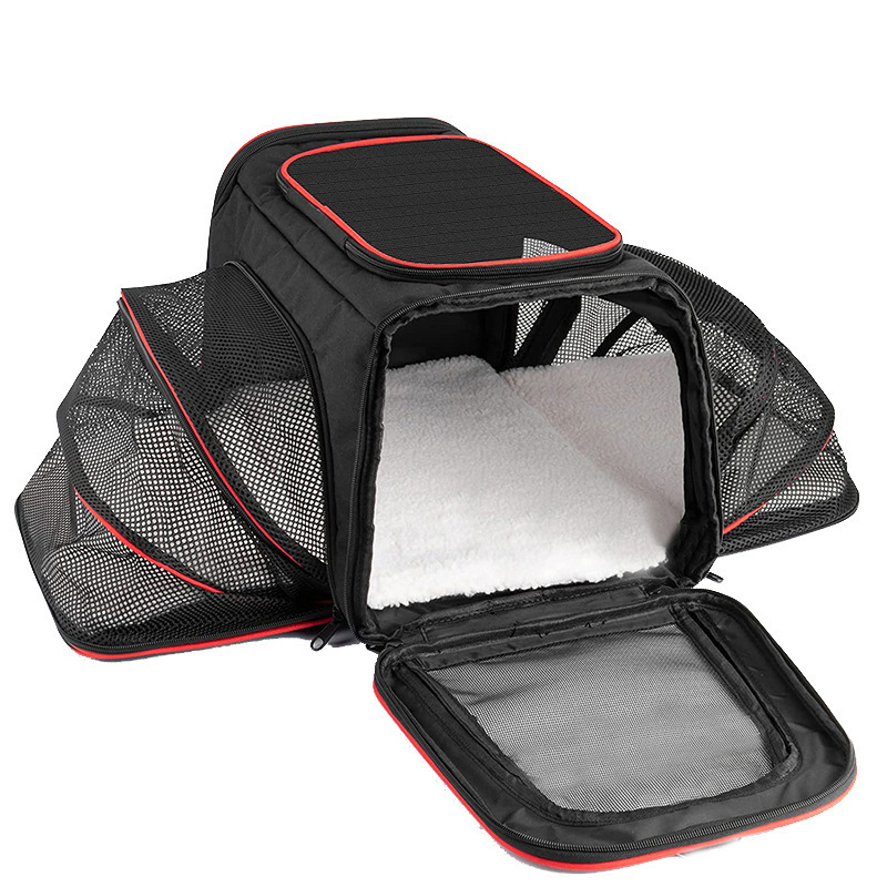 Cat Dog Carrier Airline Approved Expandable Soft-Sided Pet Carrier with Removable Fleece Pad and Pockets