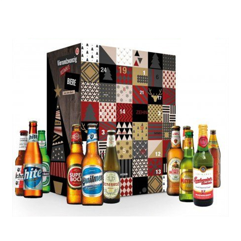 Custom Cardboard Christmas Countdown Wine Advent Calendar 24 Days Beer Advent Calendar Box