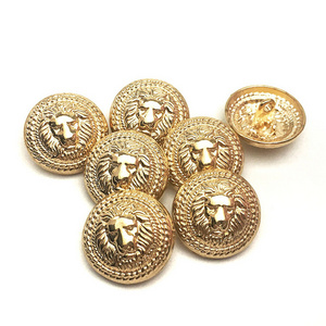 Round decorative button lion head, metal button coat gold silver white suit coat button