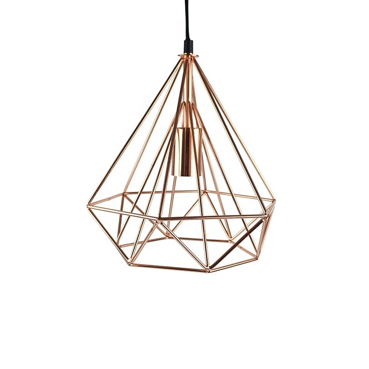 Modern geometric metal high ceiling office hanging pendant lamp light for dining