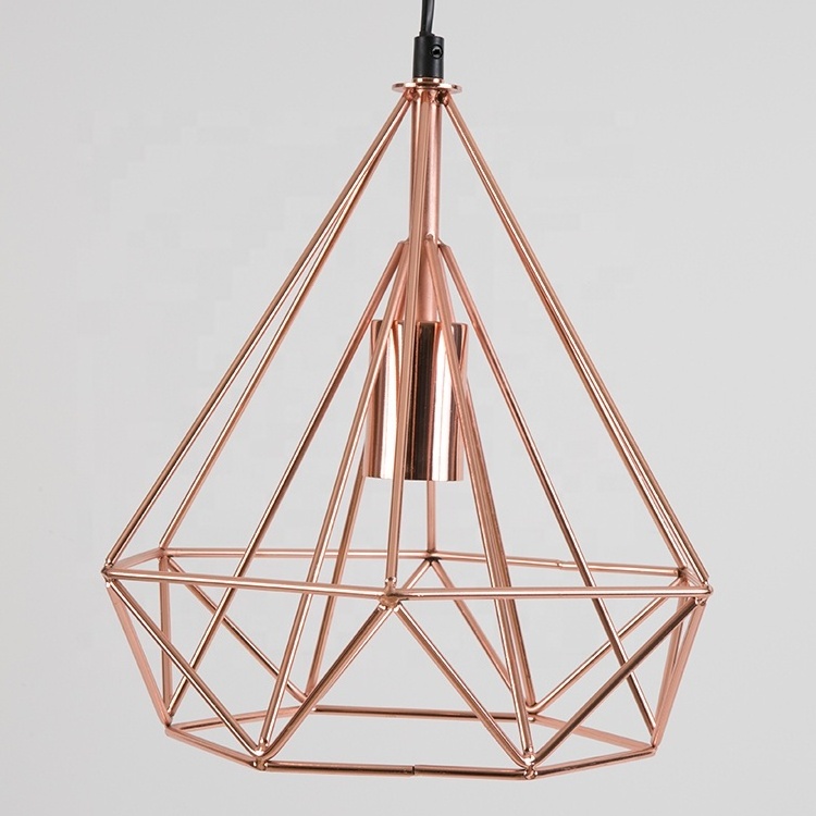 Modern geometric metal high ceiling office hanging pendant lamp light for dining