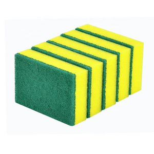 Wholesale kitchen dishwasher dish washing scrub pad scourer sponge green dish cleaning sponge scouring pad