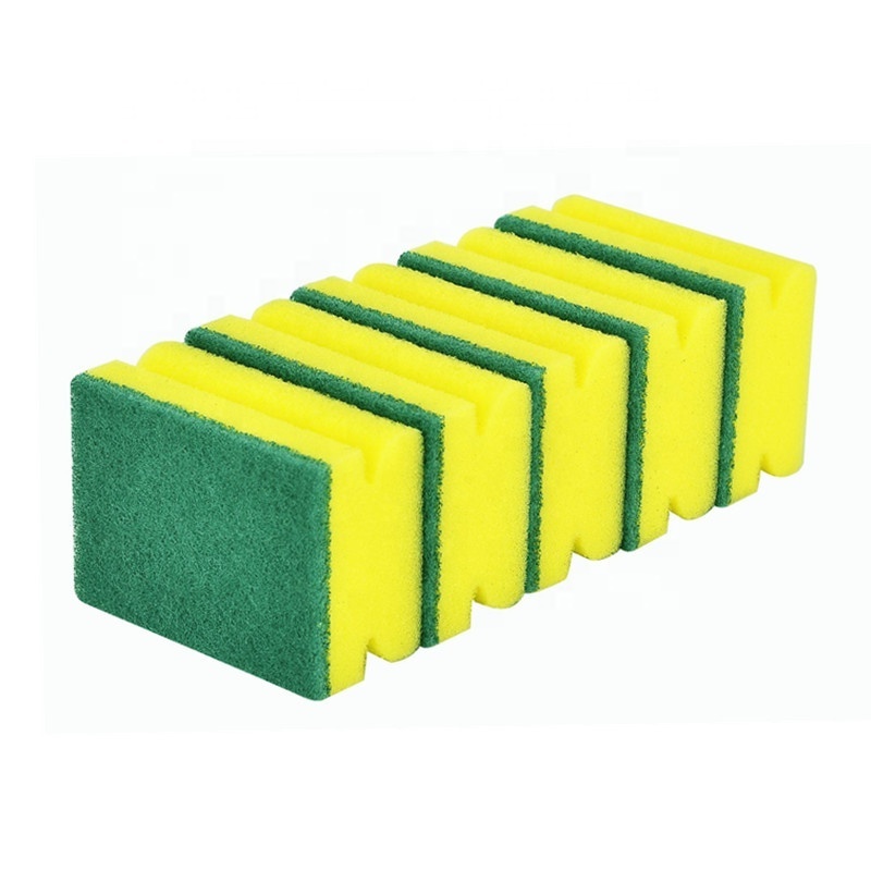 Wholesale kitchen dishwasher dish washing scrub pad scourer sponge green dish cleaning sponge scouring pad