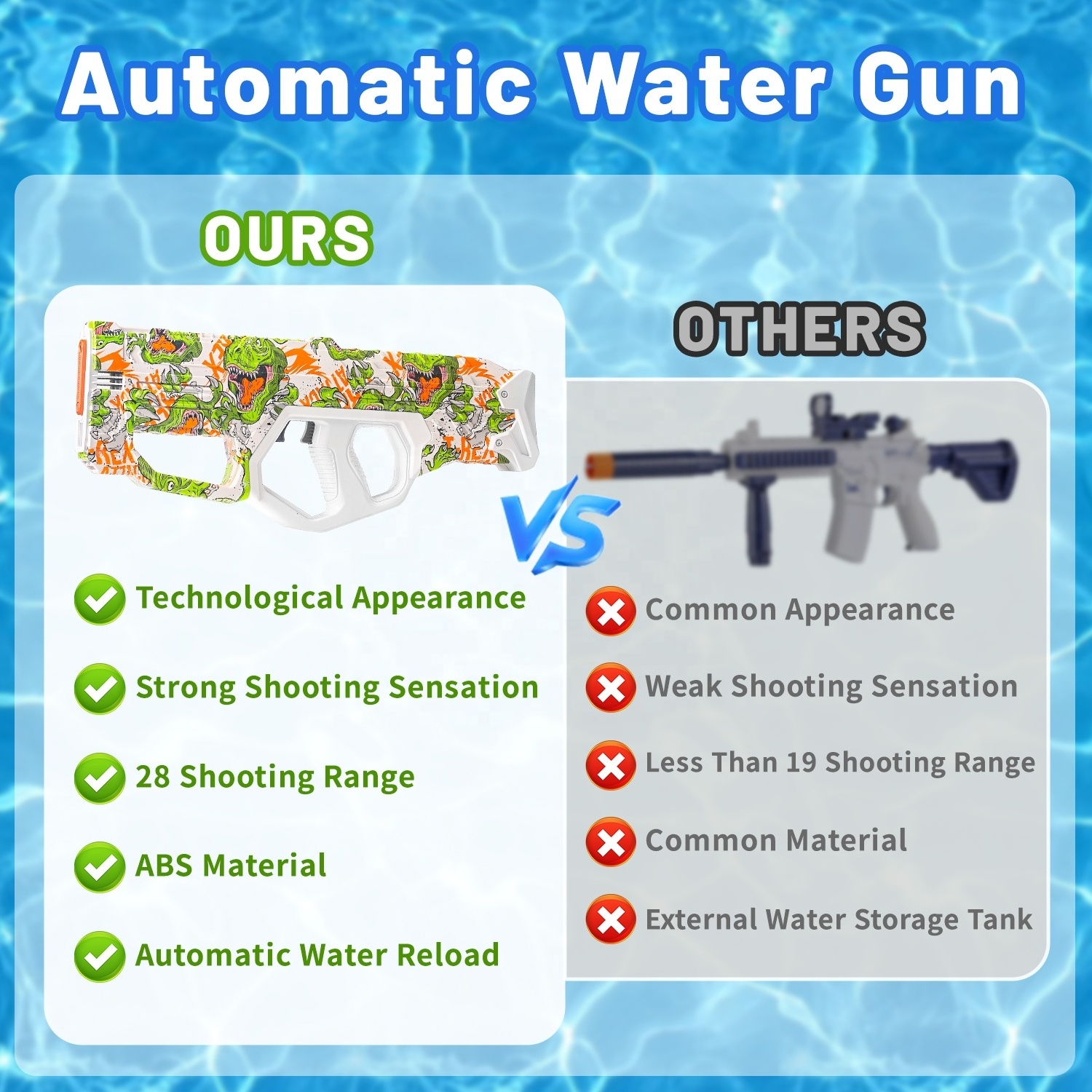 Wholesale china toys gun kids power electric watergun shooting 2024 holi real summer gun toys for boys electric water toy guns