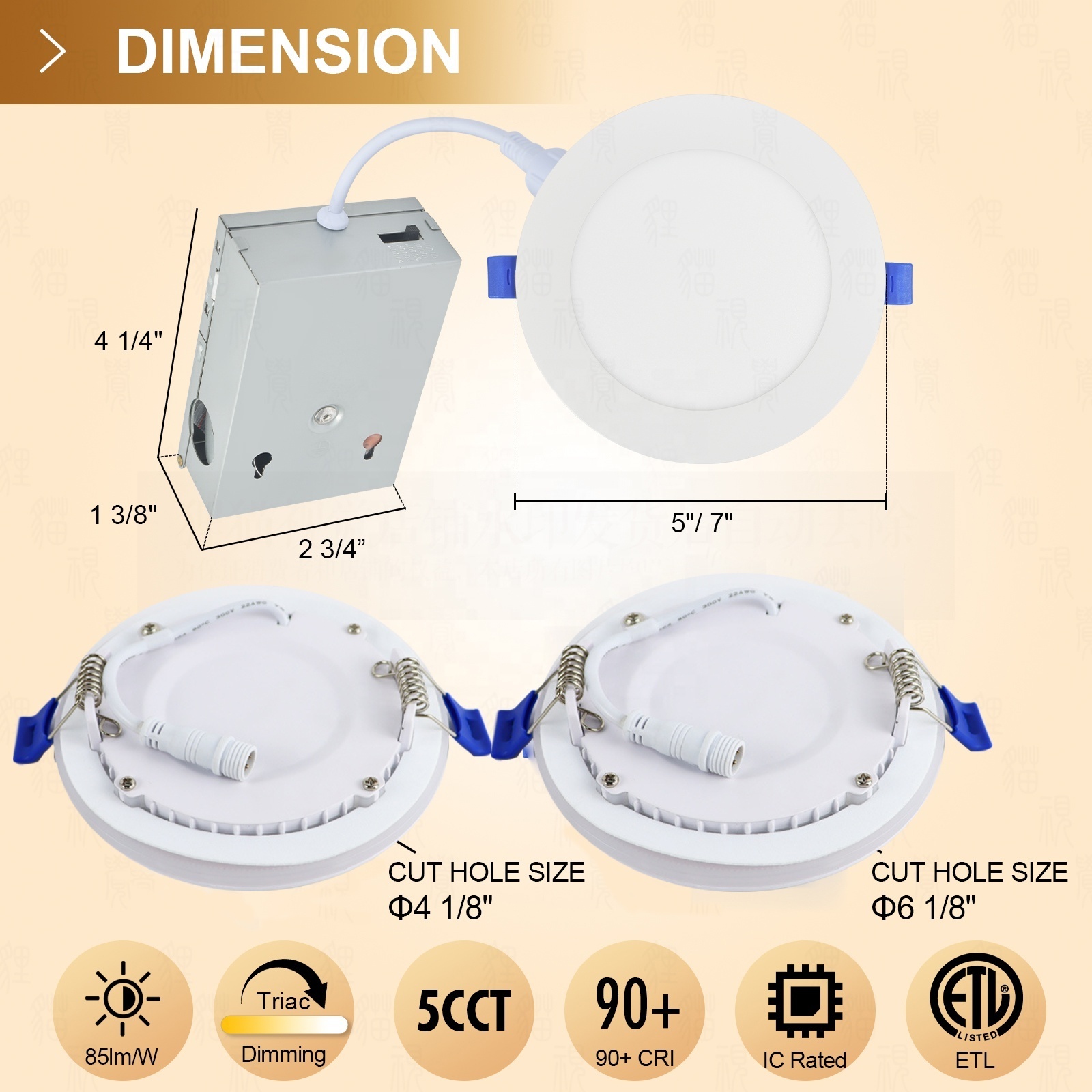 12 Pack 6 Inch 5Cct Slim Commercial Lighting For Hotel Die Cast Ultra Thin Downlight