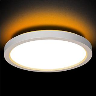 Round Ceiling Light 15W Living Room Home Black Flush Mount Lamp Round Ceiling Pane Light Led